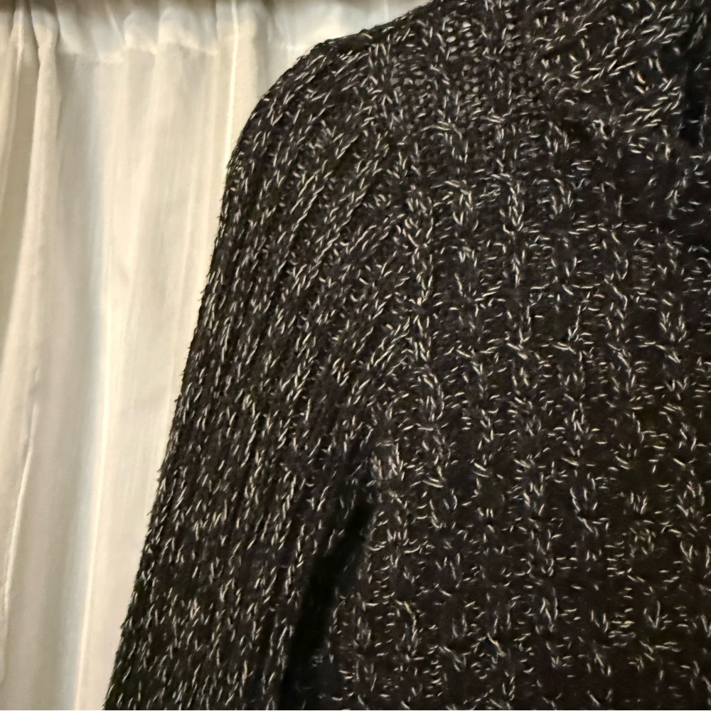 Free People Black Cable Knit Turtleneck Sweater Chunky Cozy S - Picture 5 of 8